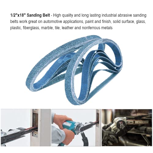 13mm X 457mm Sanding Belts, 4 Each of 40/60/80/120 Grits, Blue Belt Sander Tool for Woodworking Metal Polishing - Image 4