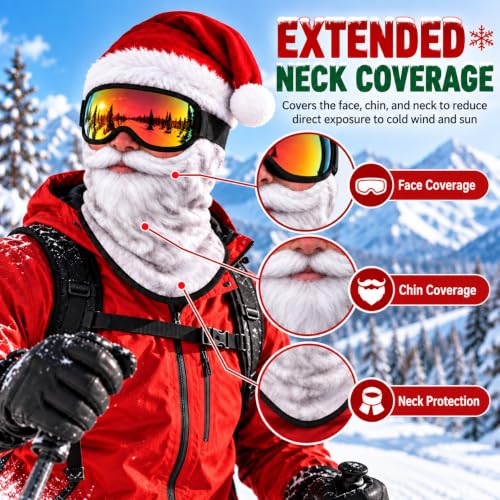 Santa Claus Balaclava Ski Mask, Christmas Full Face Cover，Santa Claus - image 5