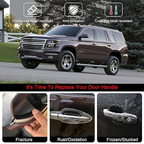 FAERSI Door Handles Exterior Replacements (Textured Black) Compatible with 2014-2020 Chevy Chevrolet Silverado Suburban Tahoe, GMC Sierra Yukon#23236150 22923605 22929464 22929412 22923599 by FAERSI - Used condition - Image 3