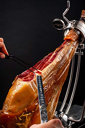 Iberico Ham De Bellota Shoulder (Paleta) Cured For 24 Months, Between 20-25 Servings, 10-12 Lbs From Fermin Plus Ham Holder And Iberico Ham Knife #TOP2