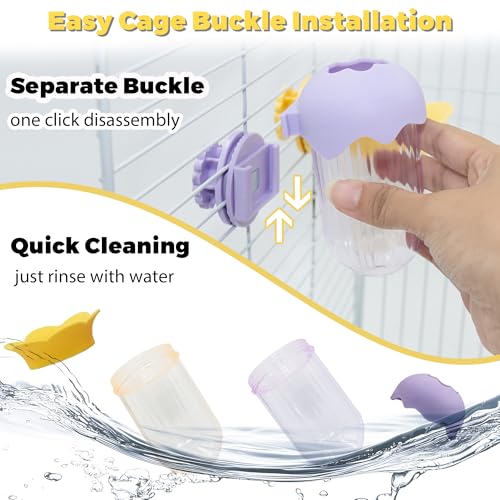 2Pcs Bird Cage Feeder for Vegetable, Parrot Veggies Holder with Water-Storage Design to Keep Greens Fresh, No Mess Hanging Millet Feeder for Parakeet, Quick Clean Clip, No Spill Feeders for Parrots - Image 4