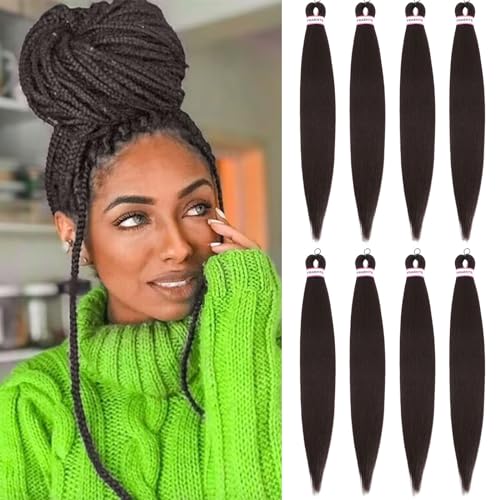 Braiding Hair Pre Stretched 26 Inch 8 Packs, Dark Auburn 33 Yaki Texture