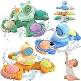 HABOWN Saugnapf Spielzeug Baby, Sensorik Spielzeug für Baby, Saugnapf Drehspielzeug Baby Spielzeug , Baby Badewannenspielzeug ab 1 Jahr, Wasserspielzeug Weltraum Badespielzeug für Kinder