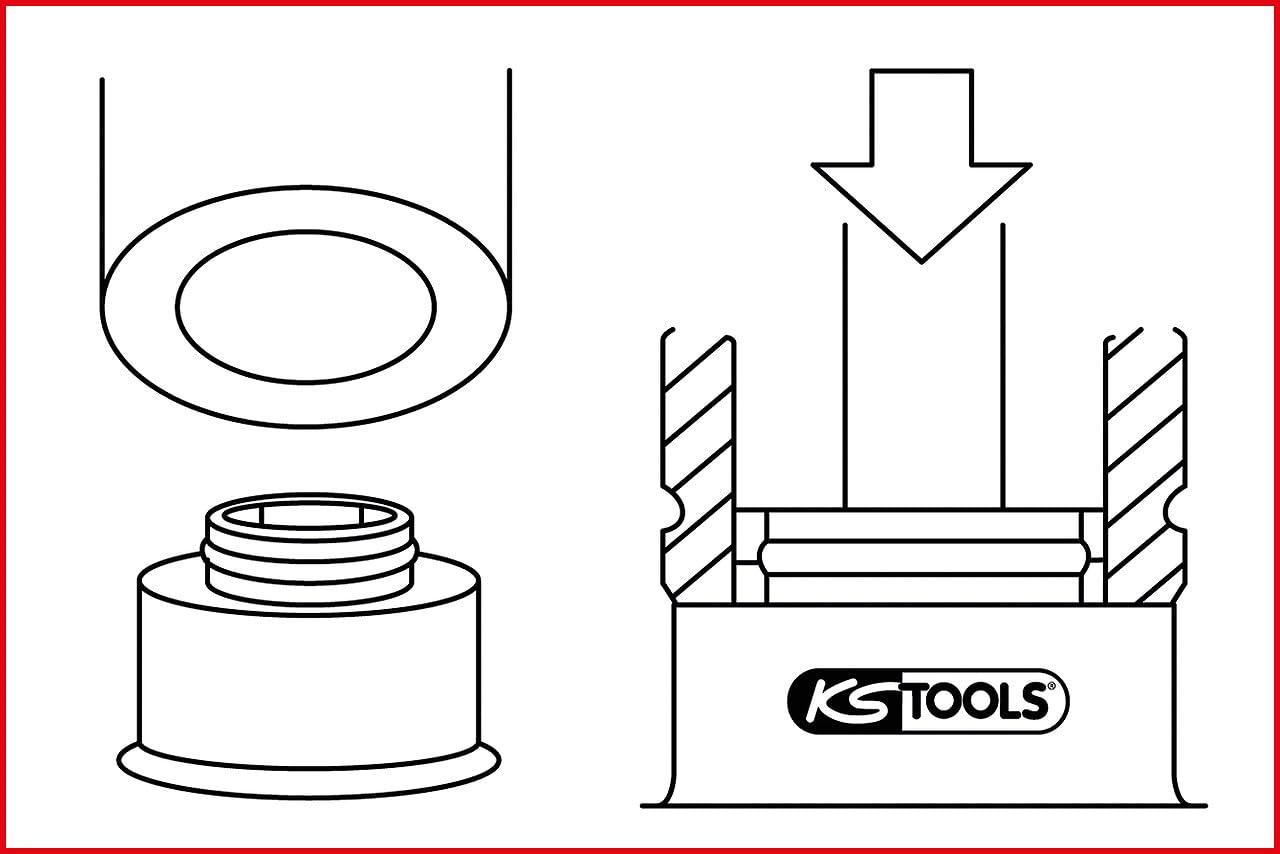 KS TOOLS Jeu d'outils pour Bague d'étanchéité de Tige de soupape, 16 pièces