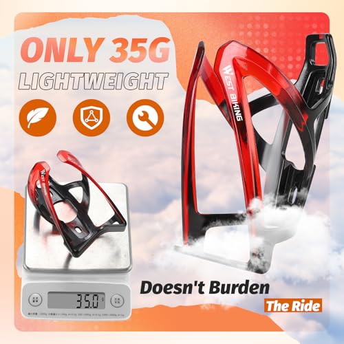 Image of Bike Water Bottle Cage, Durable Ultralight Plastic Water Drink Holder Rack , Lightweight PC Water Bottle Holder for Bicycle, Cycling Bottle Holder Cages for MTB, Road Bike, Mountain Bikes