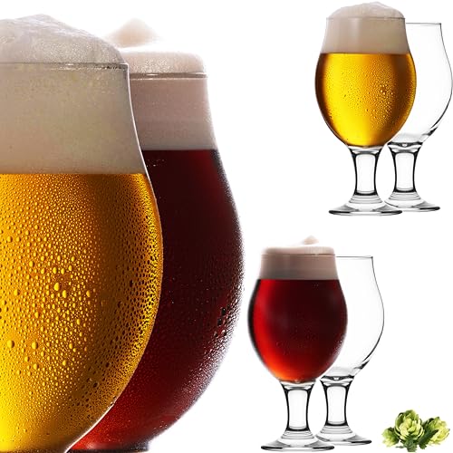 PLATINUX Biertulpen Biergläser Set 6 Teilig 500ml (max. 560ml) Bierkrüge aus Glas Bierschwenker Pilsgläser Altbierglas