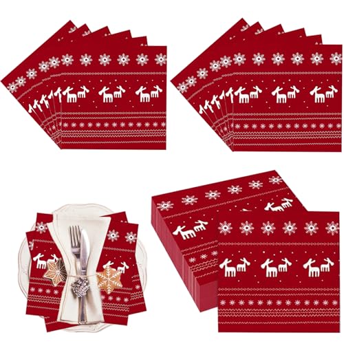 Servietten Weihnachten, 40 Stück Weihnachtsservietten,...