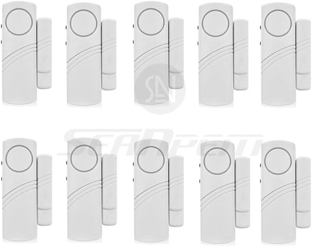 Wireless Home Security Alarm System DIY Kit - Magnetic Sensor - Guardian Protector - Window Glass Vibration Security Burglar Alarm for Homes, Cars, Sheds, Caravans, Motorhomes - Price Xes (Set of 10)