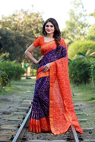 Image of Sidhidata Women's Printed Art Silk Saree With Blouse Piece (Free Size)