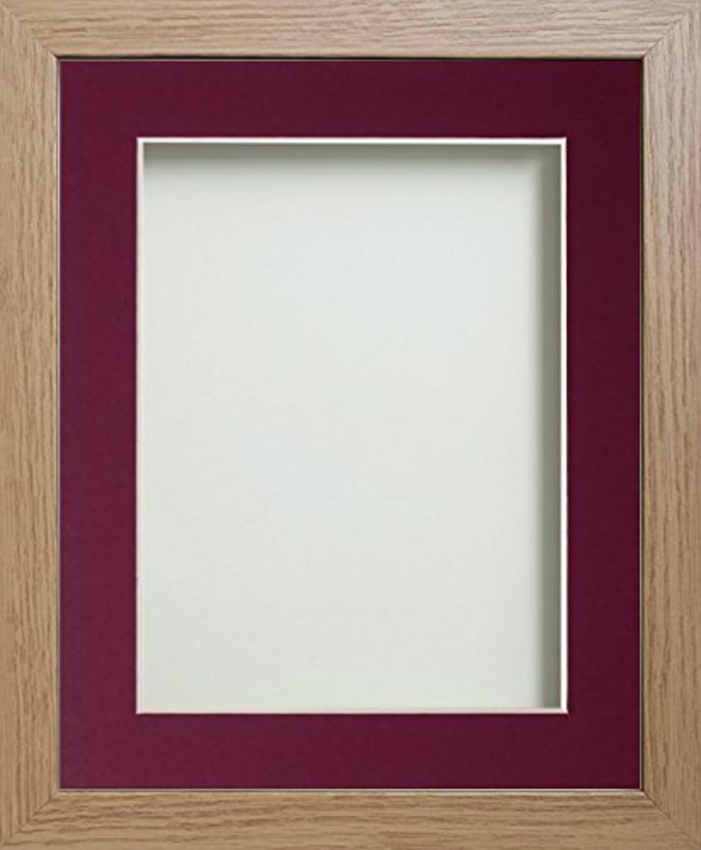 Frame Company Allington Range Beech Picture Photo Frame with Plum Mount Mount, 8x6 for pic size 5x3' * Choice of Sizes* Fitted with Glass