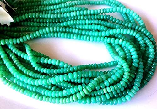 Perles en chrysoprase vert pomme 3-4mm pour création de bijoux de lithothérapie
