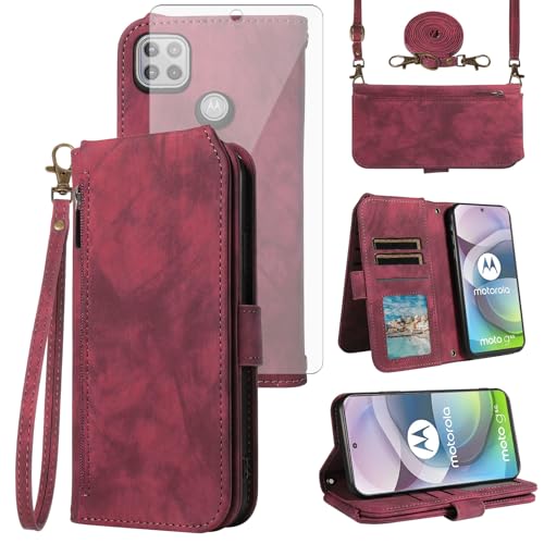Housse Motorola Moto One 5G Ace XT2113-3 avec film écran verre trempé et fentes cartes