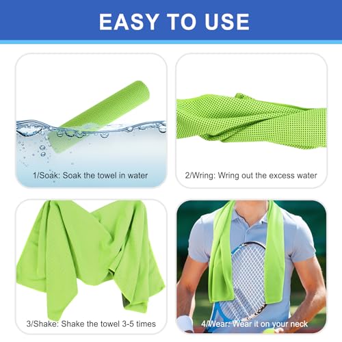 Pallesen Cooling Towel, Cooling Towels for Neck and Face, Cooling Towels for Hot Weather, Sports Cooling Towels, Cooling Towels for Yoga, Running & Gym, 10-Pack, 40" x 12", Random Color - image 6