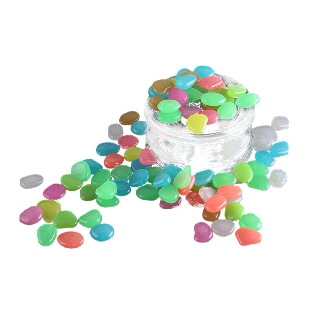 VANZACK Glow Rocks Decorations for Aquarium Fish Tank 50pcs Pebble Stones Night Light Pebbles for Garden Yard