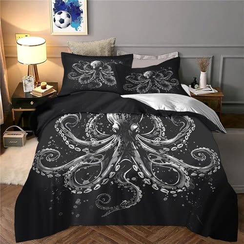 Parure de lit 3D OceanWave 200x200cm style japonais en microfibre