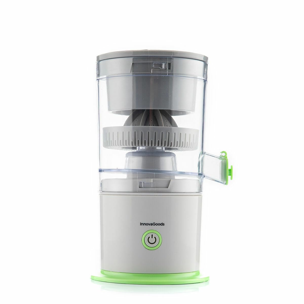 InnovaGoods® Presse-agrumes électrique rechargeable 250 ml, Capuchon anti-goutte hermétique, Presse-agrumes électrique Vitesse 22000 r.p.m., Arrêt automatique, Brosse de nettoyage incluse.