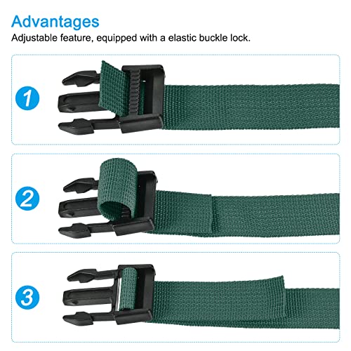 Image of MECCANIXITY Utility Strap with Buckle 1x20 Inch Polyester Quick Release Adjustable Belt for Travel Outdoor Bag Luggage Packing (Light Green)