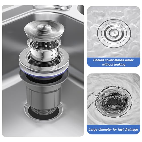 Évier de cuisine double cuve en acier inoxydable encastrable avec robinet