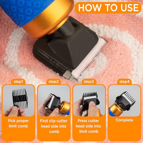 Image of Carpet Trimmer with Shearing Guide and 2 Blades, Speed Adjustable Rug Tufting Carver Clippers, Electric Rug Shears Carpet Carving Tool for Handmade Rug Clean and Tufted Rug
