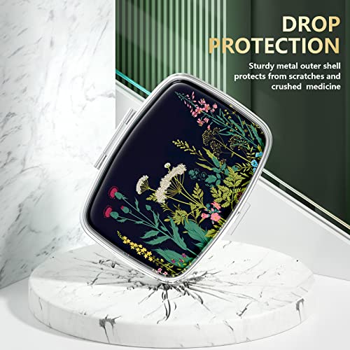 Image of Nipichsha Pill Box, Small Pill Case for Purse & Pocket, Cute Travel Medicine Organizer, Portable Medicine Container Holder to Hold Vitamins, Medication, Fish Oil & Supplements, Dandelion