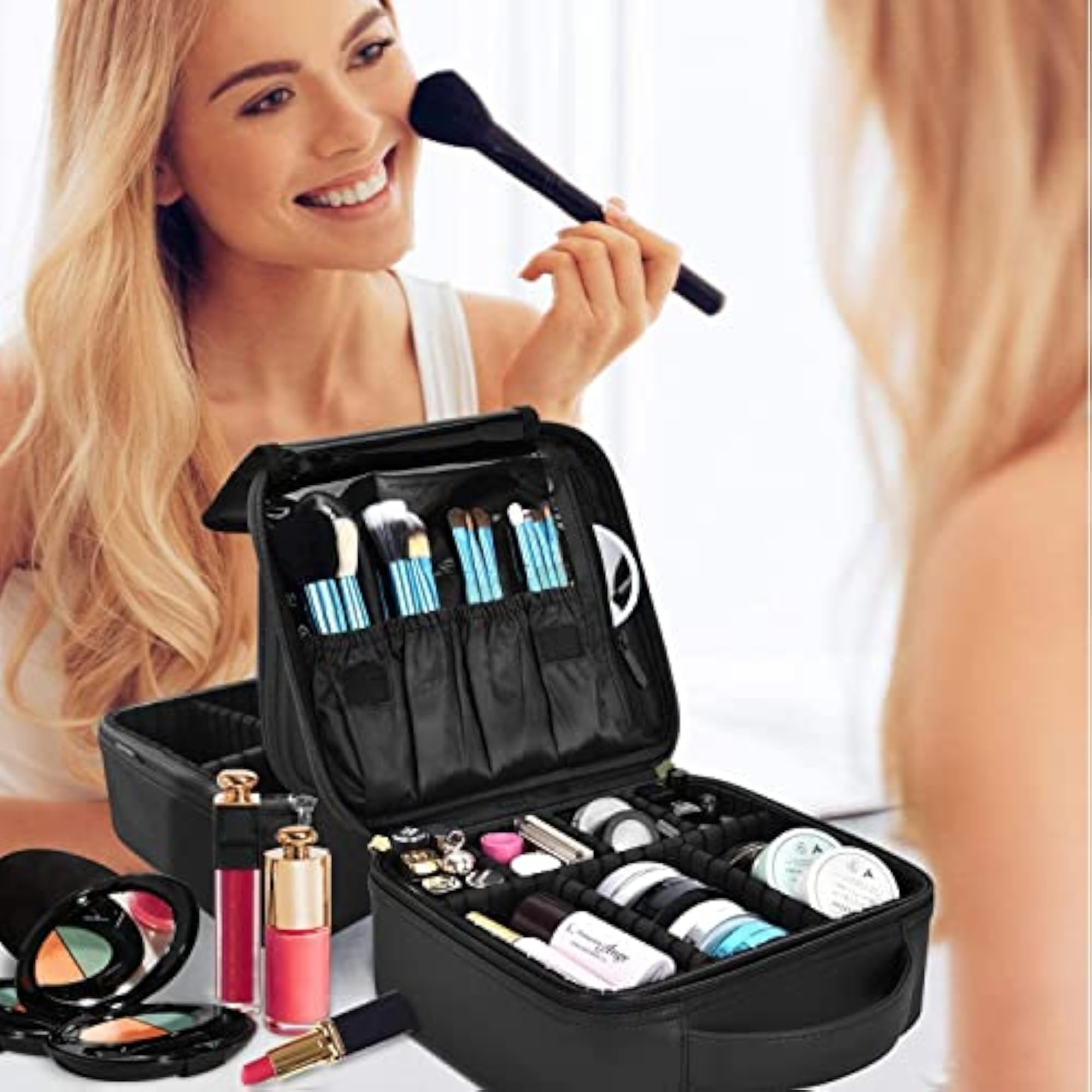 Professional Travel Makeup Cosmetic Case Organizer