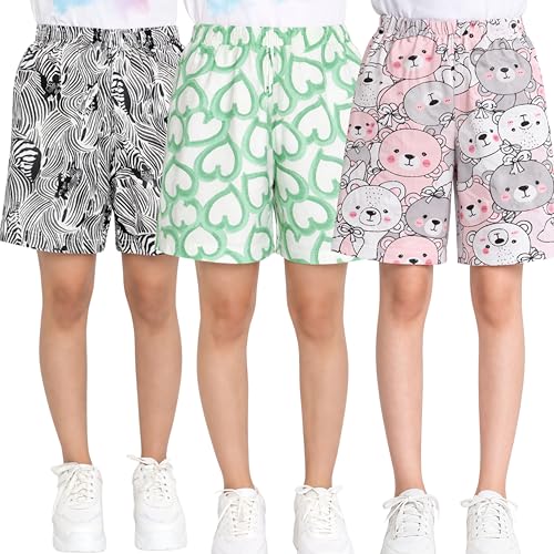 Image of TotzTouch Shorts for Kids Girls Pack of 3 | Summer Cotton Shorts| Kids Casual Cycling Shorts