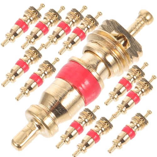 COHEALI Núcleos de Válvula de Cobre Amarillo 50 Piezas para Neumáticos, Accesorios para Bicicleta y Motocicleta, Adecuados para Ciclistas y Senderismo