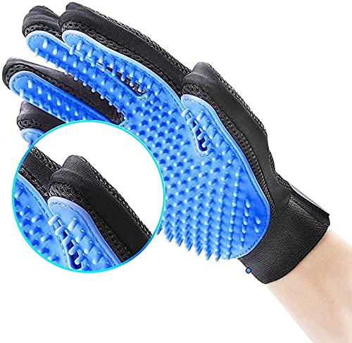SSRIVER Haustier Fellpflegehandschuh - Sanfte Enthaarung und effiziente Massage für Hunde, Katzen und Pferde - Pet Mitt mit Bürsten für kurzes und langes Fell (1 Rechte Hand)