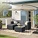 SONGMICS Gartenmöbel-Set, Balkonmöbel aus PE-Polyrattan, Terrassenmöbel, Ecksofa, Outdoor, handgeflochtenes Rattan, Lounge-Set, mit Kissen und Glastisch, schwarz-grau GGF005B04