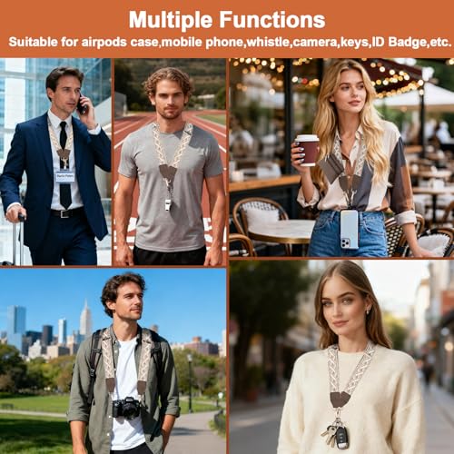 Image of XANGNIER Clip and Go Strap for Phone with Wallet Crossbody, Phone Strap with Zippered Wallet, Adjustable Anti Theft Cellphone Lanyard for Women, Cellphone Chain Accessories,Multicolor 5