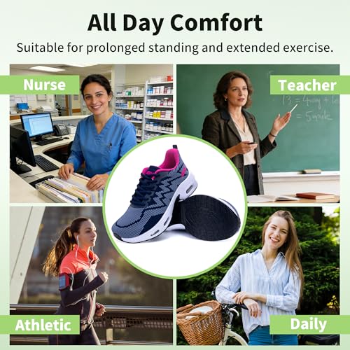 Image of AOV Women Arch Support Walking Shoes Orthotic Tennis Sneakers for Plantar Fasciitis Athletic Running Shoes