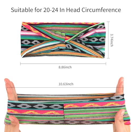 Image of YARIEW 6Pcs Headbands Paisley Bandanas Head Bands Sweat Band Hair Wrap Headwrap Fashion Boho Wide Thick Workout Yoga Elastic Headbands Mens Cooling Running Sports Headband Sweatbands for Women and Men