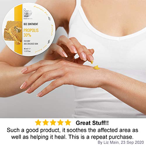 BenePura Propolis Salbe, Natürliche 30% Propolis Salbe für Juckende, Trockene und Rissige Haut, 40 ml (1er Pack) – Bild 7