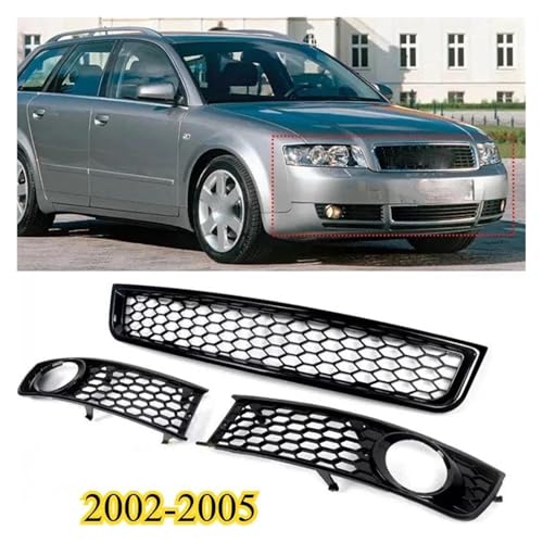 Conjunto de rejilla de malla para parachoques de coche A4 B6 estilo RS 3