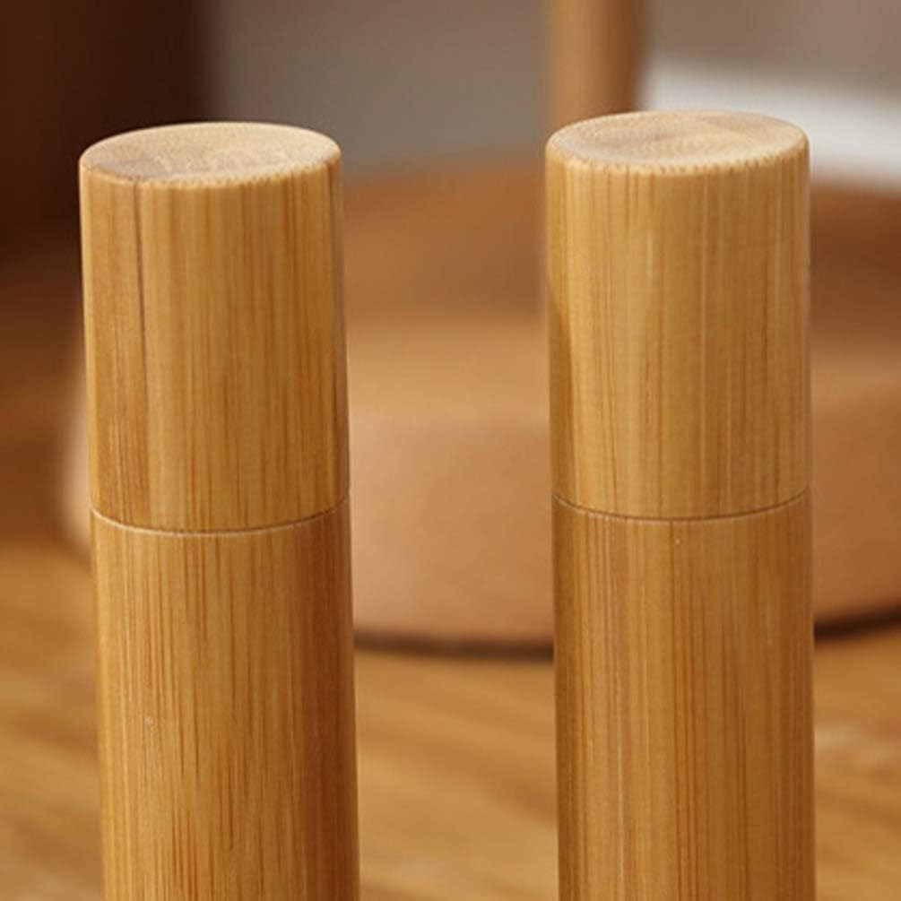 Amazon Lurrose 空の竹diy口紅リップクリームグロスチューブホルダーコンテナクレヨン消臭チューブパイプボトルケース化粧品用蓋付き 10ml Lurrose コスメ用詰替え容器 通販