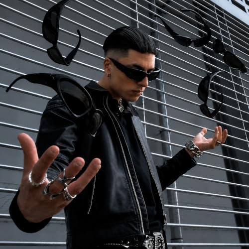 ZOSMIC Y2K Wraparound Sunglasses - Black - Image 5