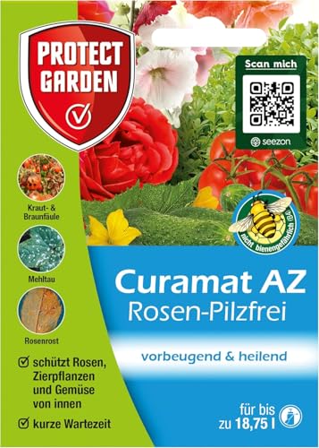 Curamat AZ Rosen-Pilzfrei Konzentrat gegen Pilzkrankheiten mit vorbeugender und heilender Wikung an Rosen Zierpflanzen und Gemüse 15 ml Konzentrat