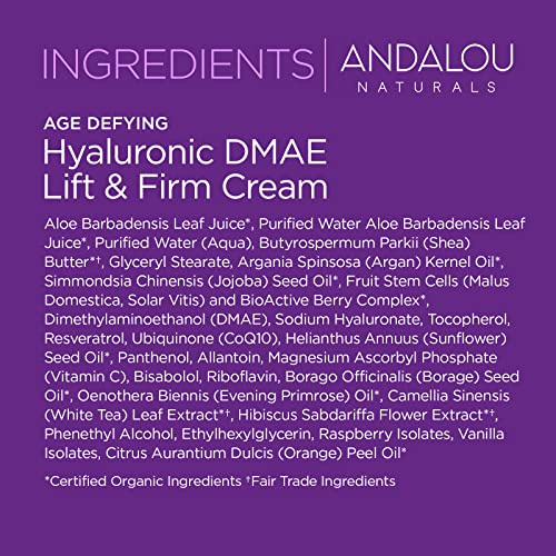Andalou Naturals 25175 Hyaluronic Dmae Lift Firm Skin Cream, Face Moisturizer thumb #8