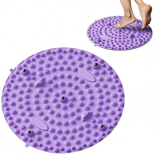 Foot Massager Mat TPE Acupressure Foot Pressure Point Pad Portable Acupoint Mat for Relaxing Pressure (Purple)