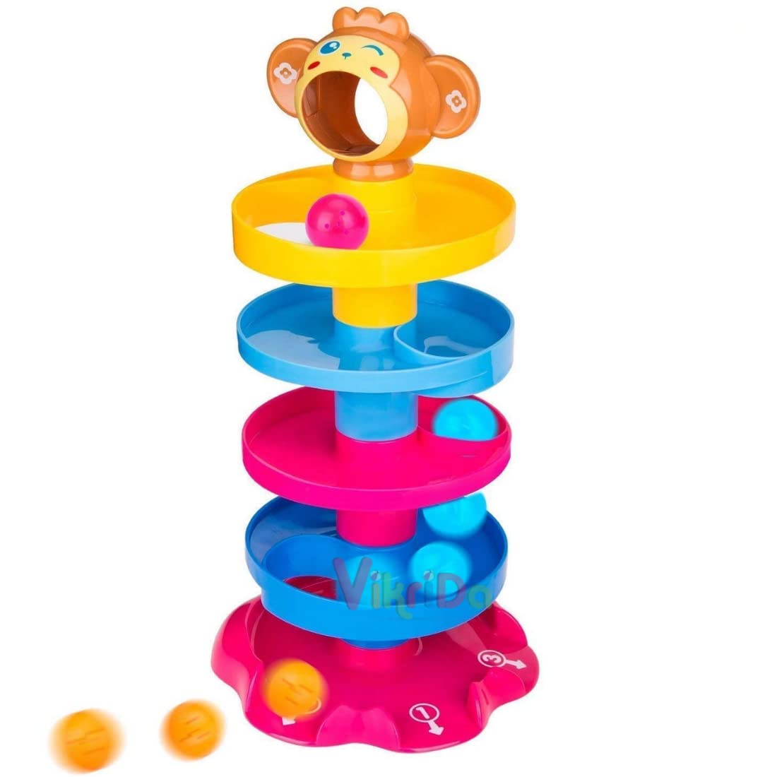 VikriDA Stack, Drop and Go Ball Ramp Toy Set Includes 3 Spinning Acrylic Activity Balls, 5 Layer Ball Drop and Roll Swirling Tower, Multicolor (B09VGHD7C3) Amazon Price History, Amazon Price Tracker