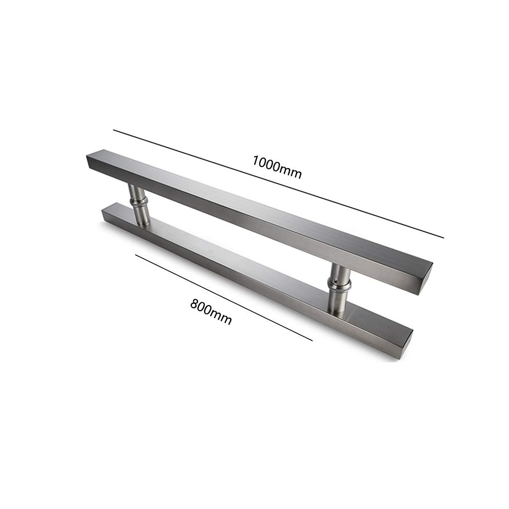 Manilla para Puerta de Cristal, Manilla para Puerta de Madera, Manilla para Puerta corredera de Tubo Cuadrado de Acero Inoxidable Cepillado, para hoteles/oficinas, 4 tamaños (tamañ