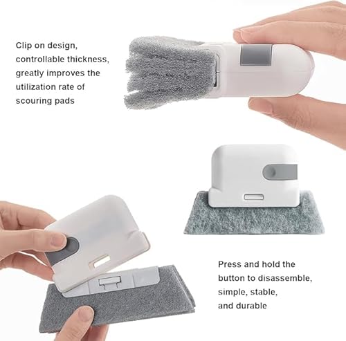 Conjunto de escova de limpeza de calha de janela mágica 2 em 1, ferramenta de limpeza de calha 2 em 1, ferramenta de limpeza portátil