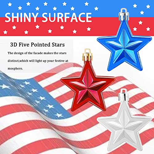 12 Pcs Hanging Star Patriotic Ornaments Independence Day Tree Decorations Stars For 4Th Of July Flag Day Veterans Day Memorial Day Labor Day Party Home Decor (Blue Red Silver) #TOP2