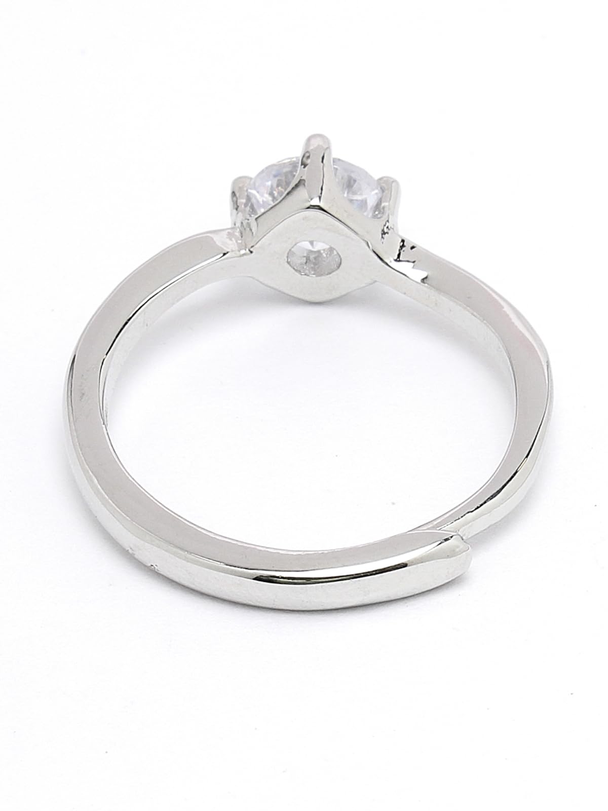 Stylish Rhodium Plated Solitaire Ring for Valentine Collection