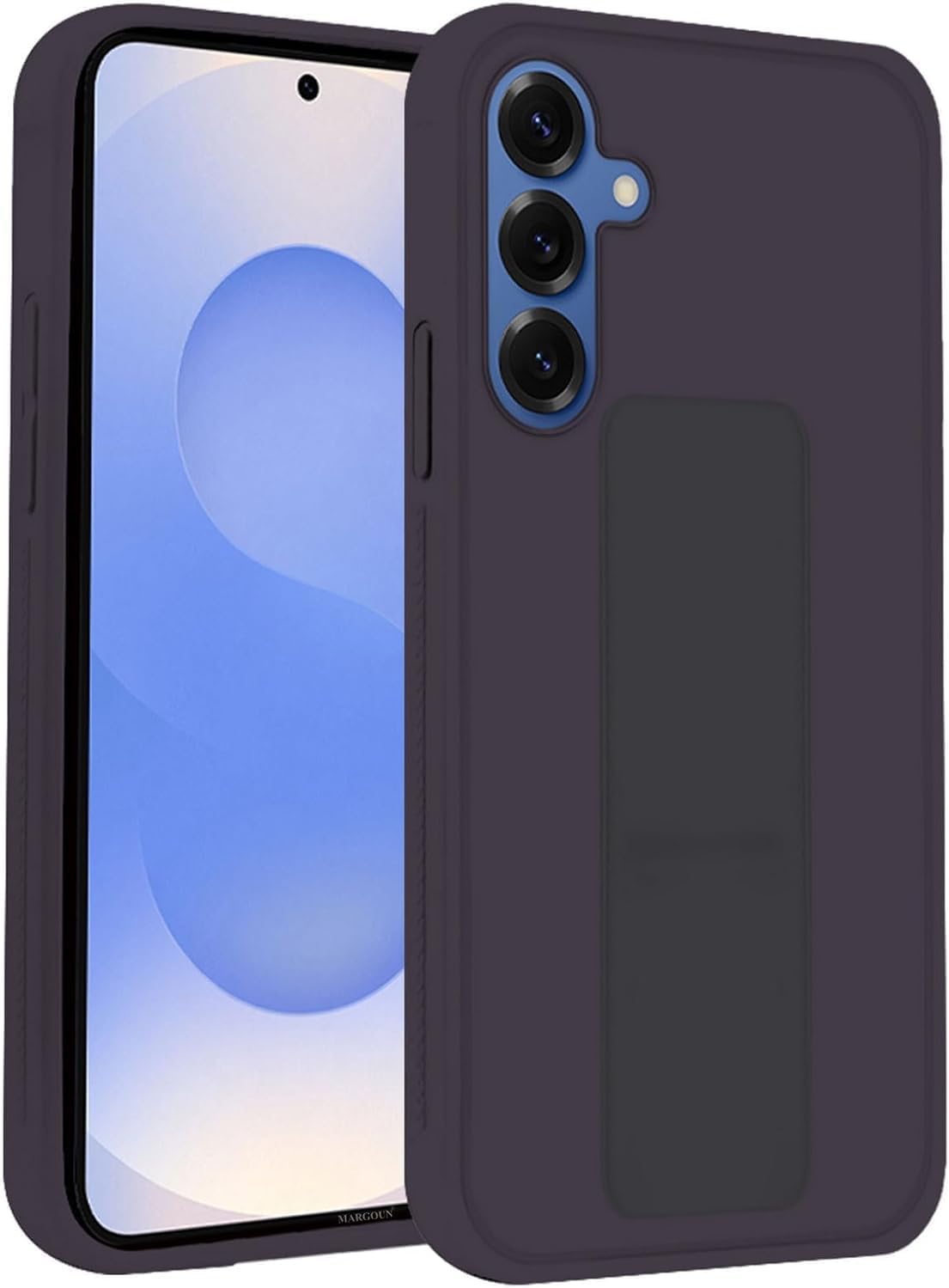 Zege case compatible with Samsung Galaxy A26 5G Kickstand Back Stand Magnetic Car Holder Soft Silicone Horizontal & Vertical Kickstand Cover Wrist Strap Full protection Case (Purple)