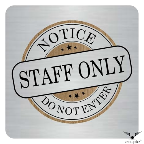 Image of STAFF ONLY Sign, 6x6 Inch, Durable Steel, Self-Adhesive