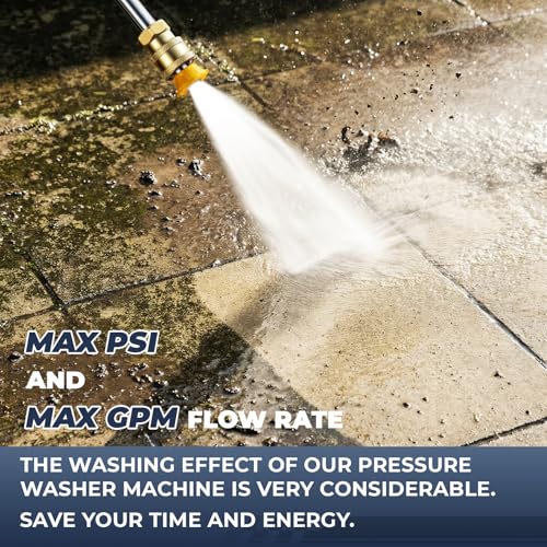 5000 PSI Pressure Washer,4.0 GPM Electric Power Washer, 1800W High Pressure Washer, Professional Washer Cleaner, with 5 Nozzles,3L Soap Bottle and 33FT Hose, Best for Cleaning Cars Patio Garden,Blue - Image 7
