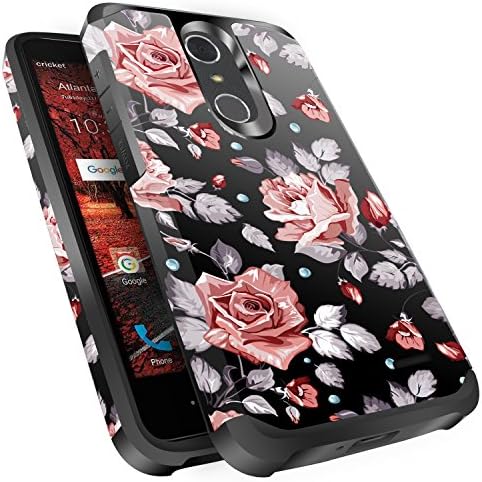 ZTE Grand X4 Case, ZTE Blade Spark Case, ZTE Grand X 4 Case, Miss Arts Slim Anti-Scratch Cover / [Drop Protection] Dual Layer Case for ZTE Grand X4 / ZTE Blade Spark/ZTE Z956 -Rose Gold Flower