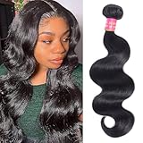 12A Human Hair Bundles 32 Inch Body Wave Bundles Human Hair 100% Unprocessed Brazilian Virgin Hair 1 Bundle Human Hair Extensions Quick Weave Bundles Human Hair Natural Black