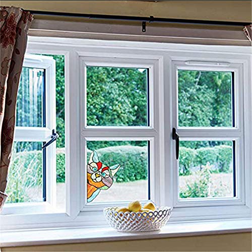 image for Barbas & Zacári Stained Glass Cat Window Hangings - Peeking Cat Stain